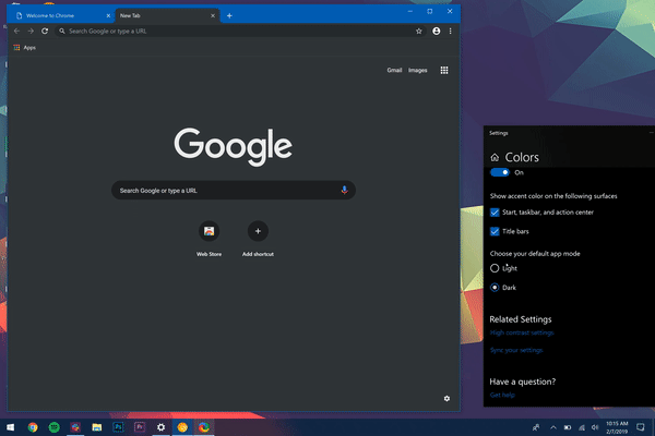 Google Chrome dark mode windows 10 activare