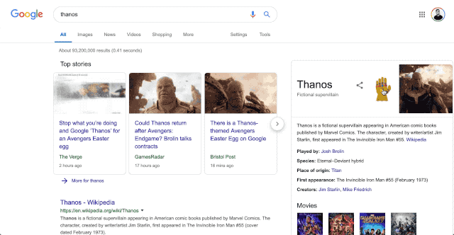 Google avengers thanos