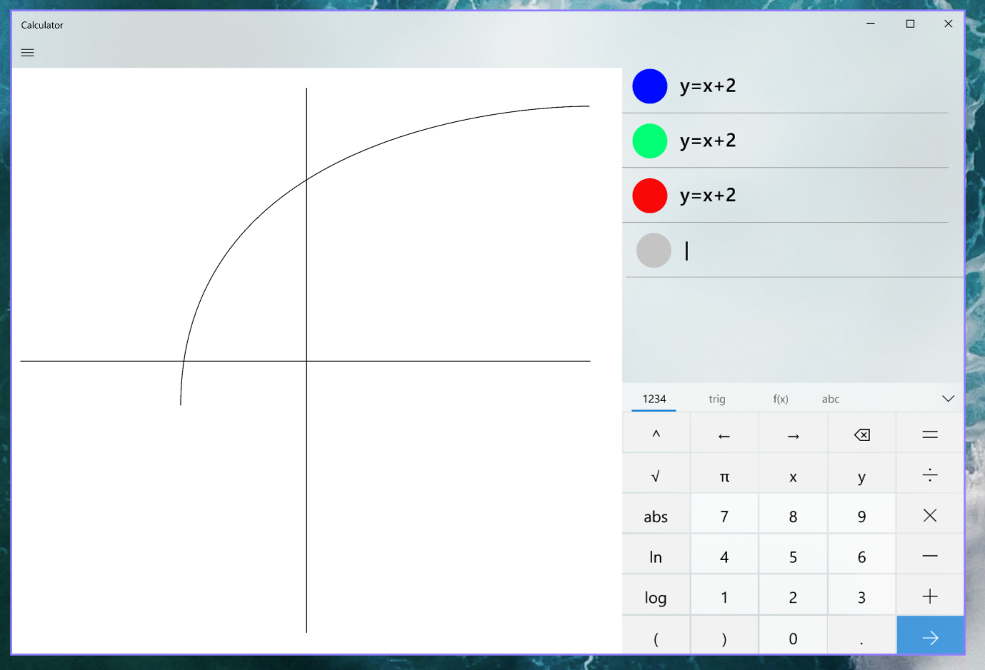 Calculadora matemática de Windows 10