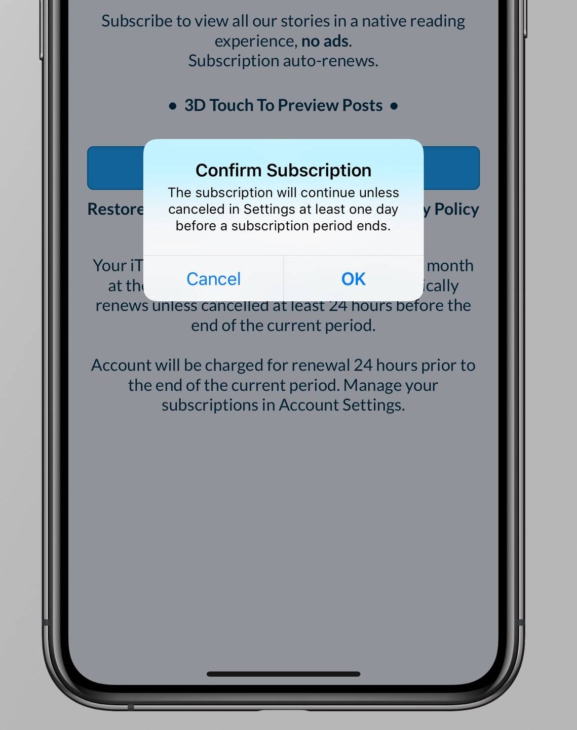 iOS 12 abonamente aplicatii