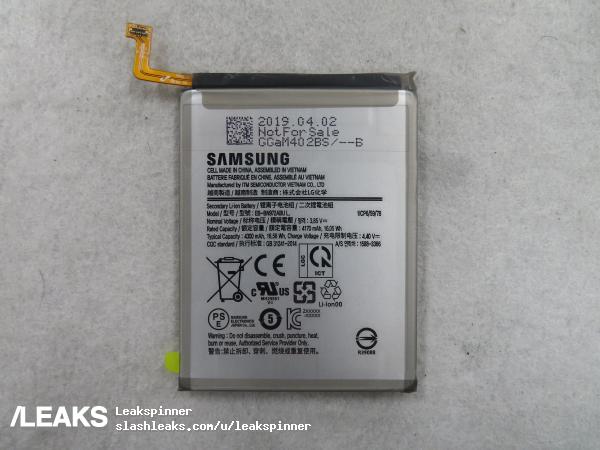 Imagen de la batería del teléfono Samsung GALAXY Note 10