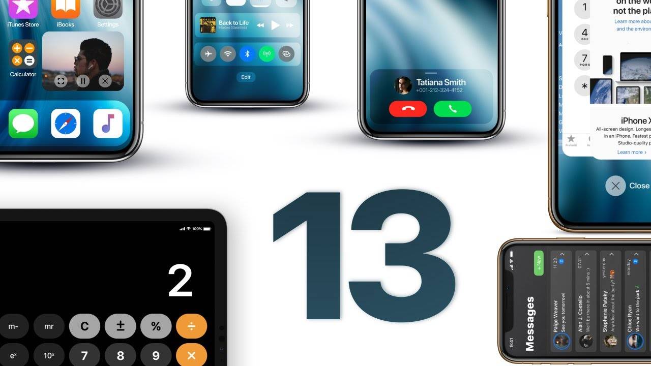 iOS 13 koncept äpple