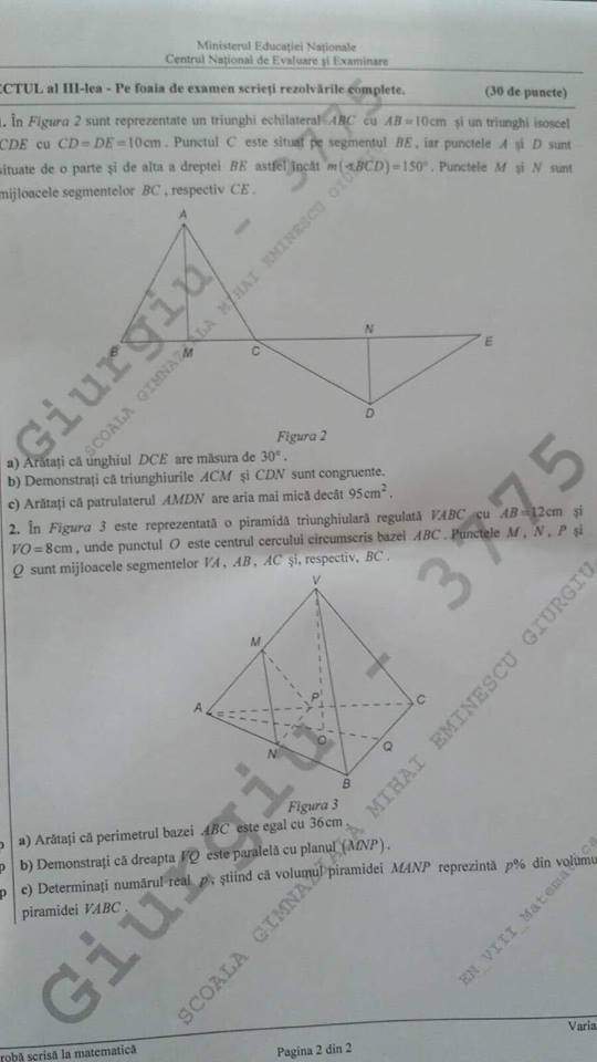 EVALUACIÓN NACIONAL 2019 ASIGNATURAS DE MATEMÁTICAS versión 1 página 2