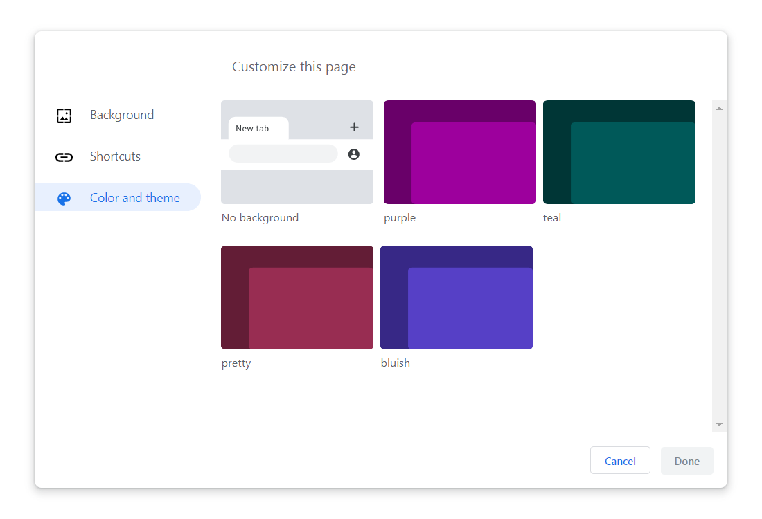 Google Chrome themes customization