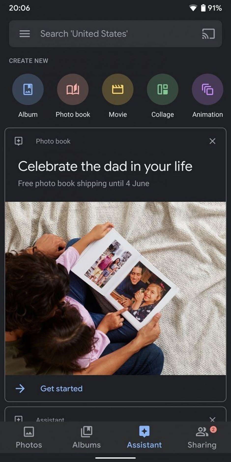 Google Photos dark mode android