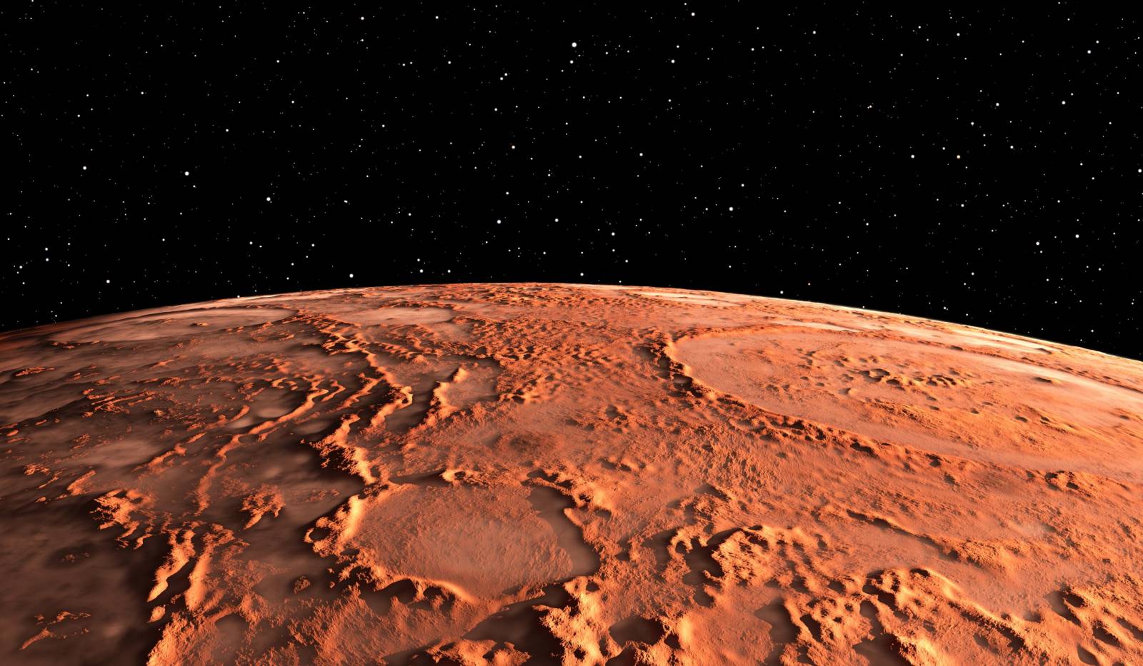 Cratère de la planète Mars