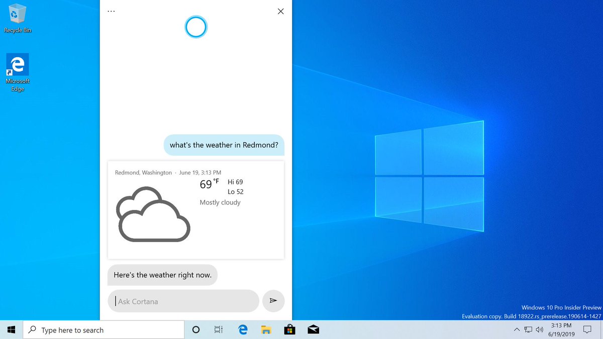 Uppdatering av cortana för Windows 10