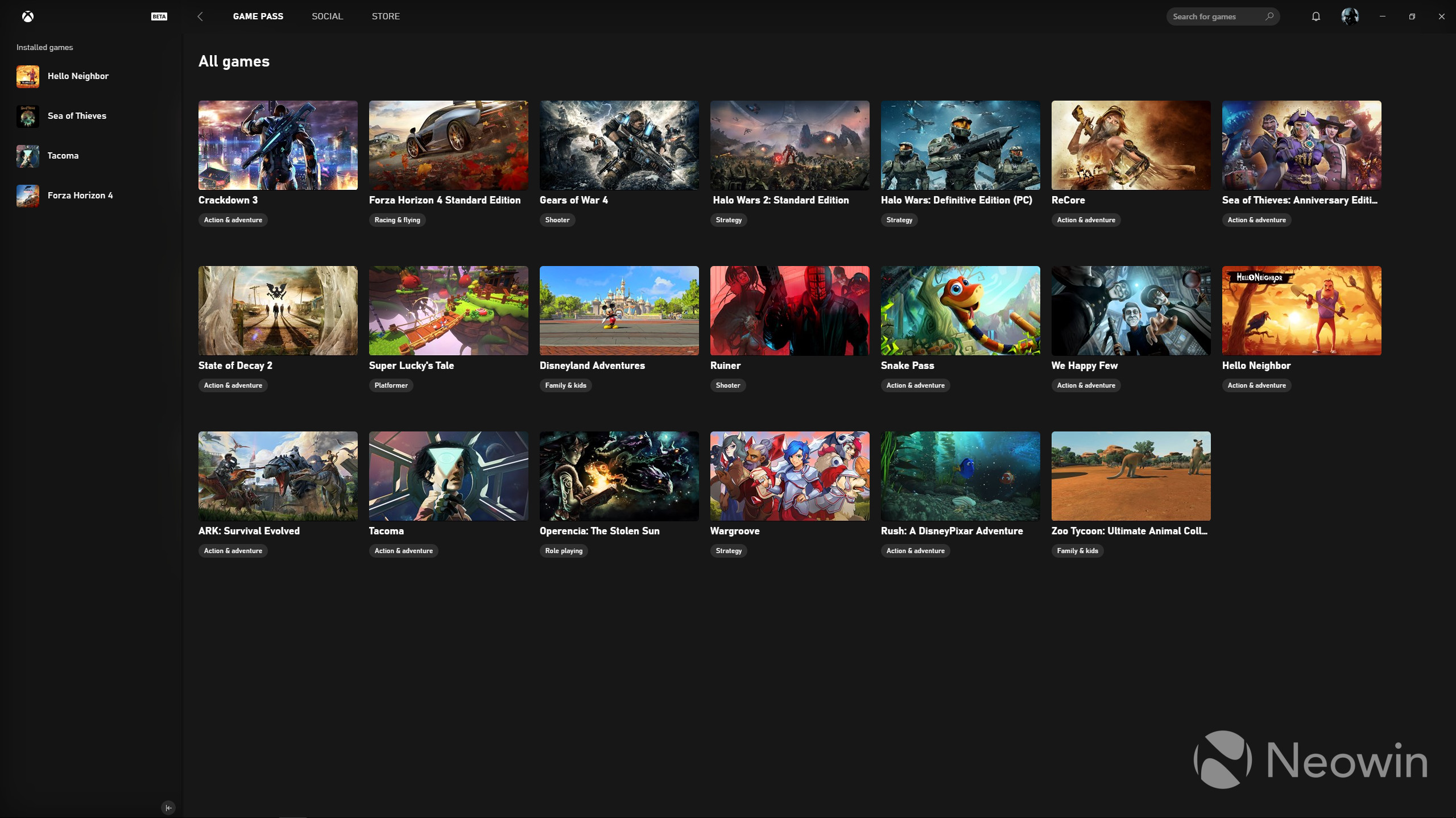 Windows 10 Xbox-app