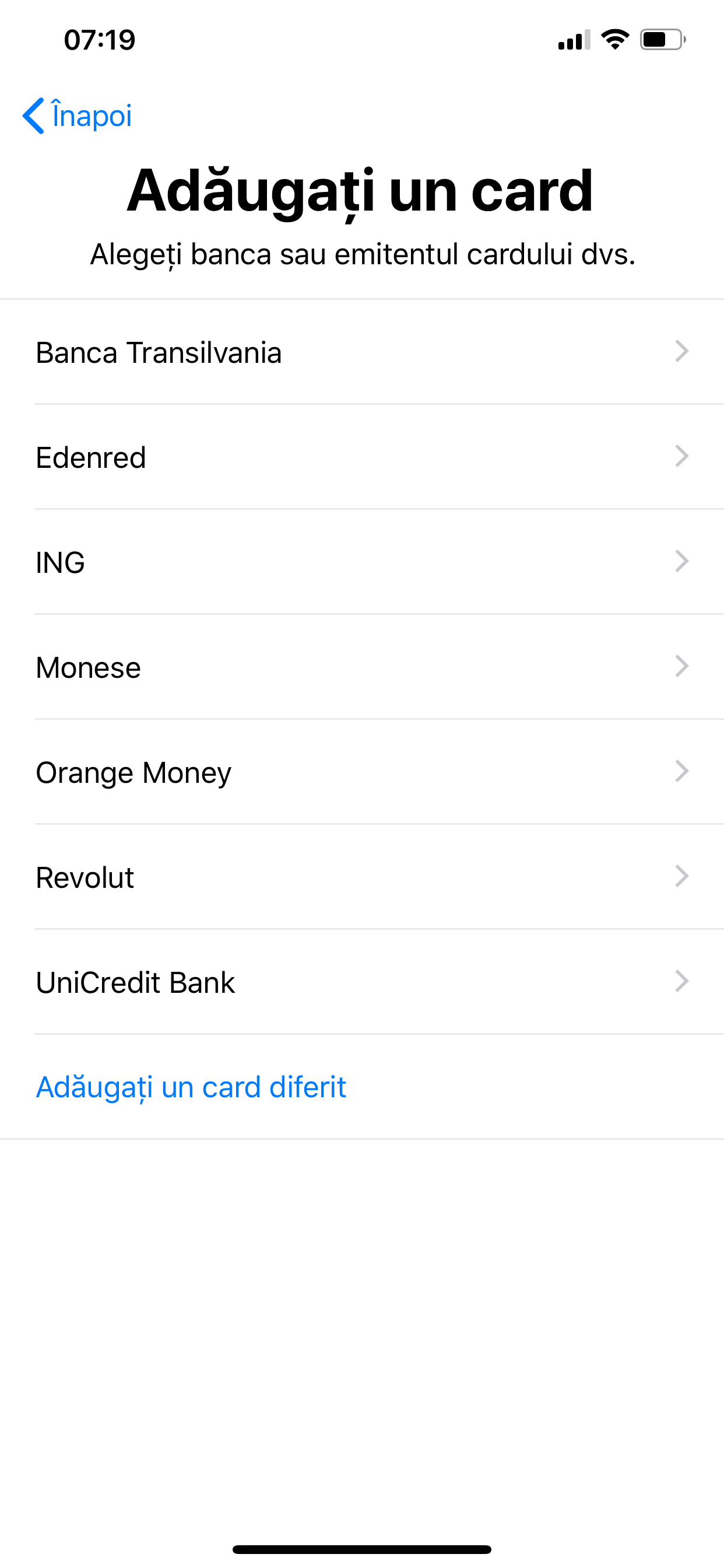 adaugi card apple pay iphone ipad romania