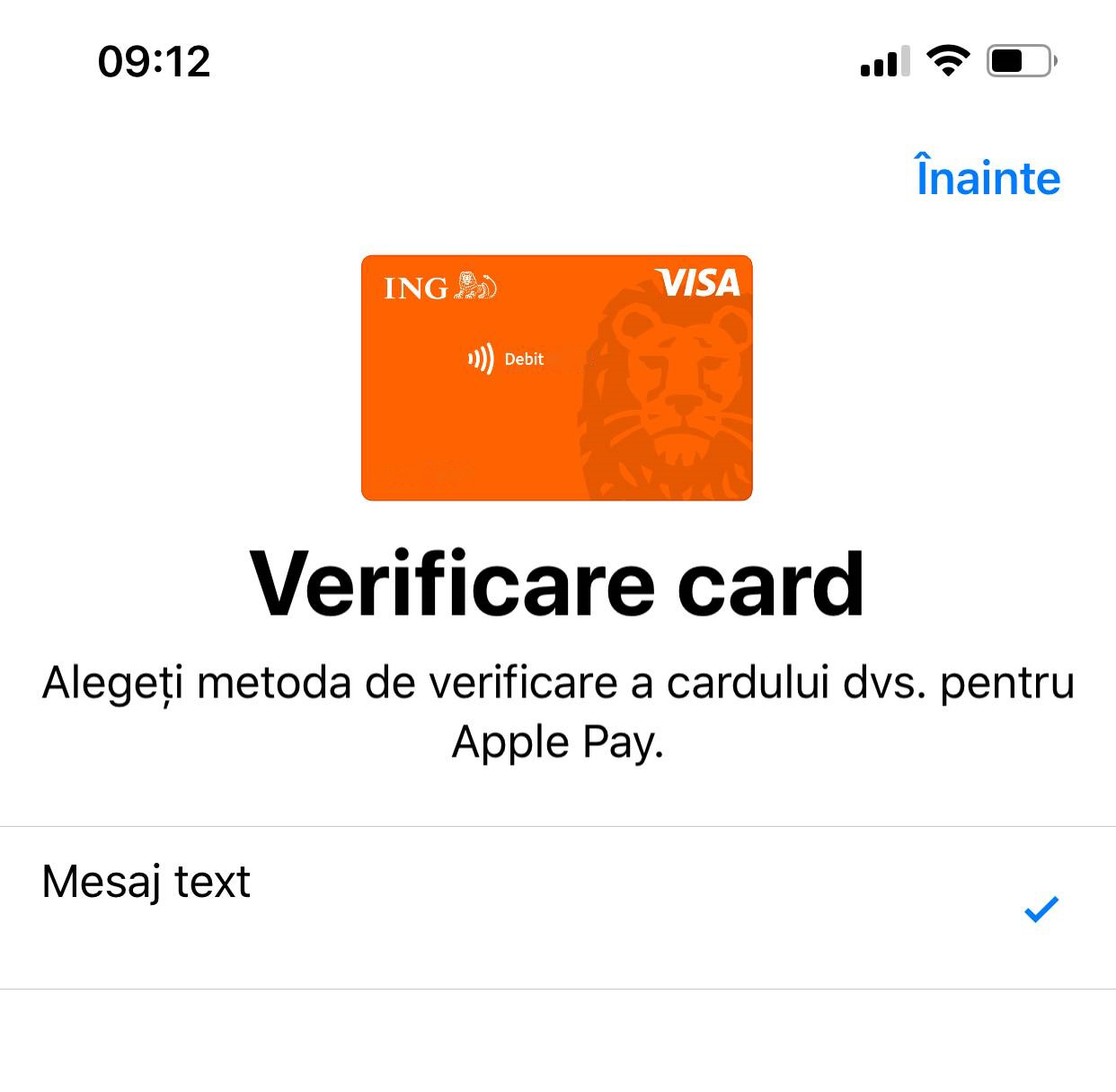 adaugi card apple pay iphone ipad verificare