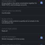 gmail dark mode android interfata