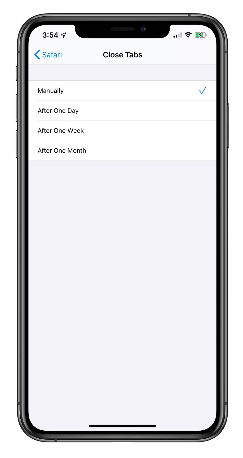 iOS 13 Safari automatisch sluittabblad