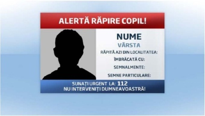 Alerta Rapire Copil informatii identificare