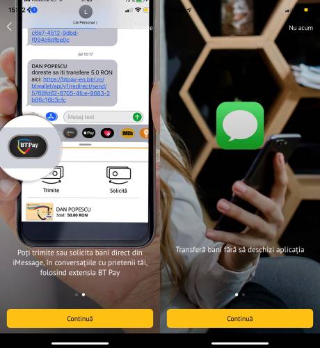 Banca Transilvania Apple Pay Cash Roemenië Imessage