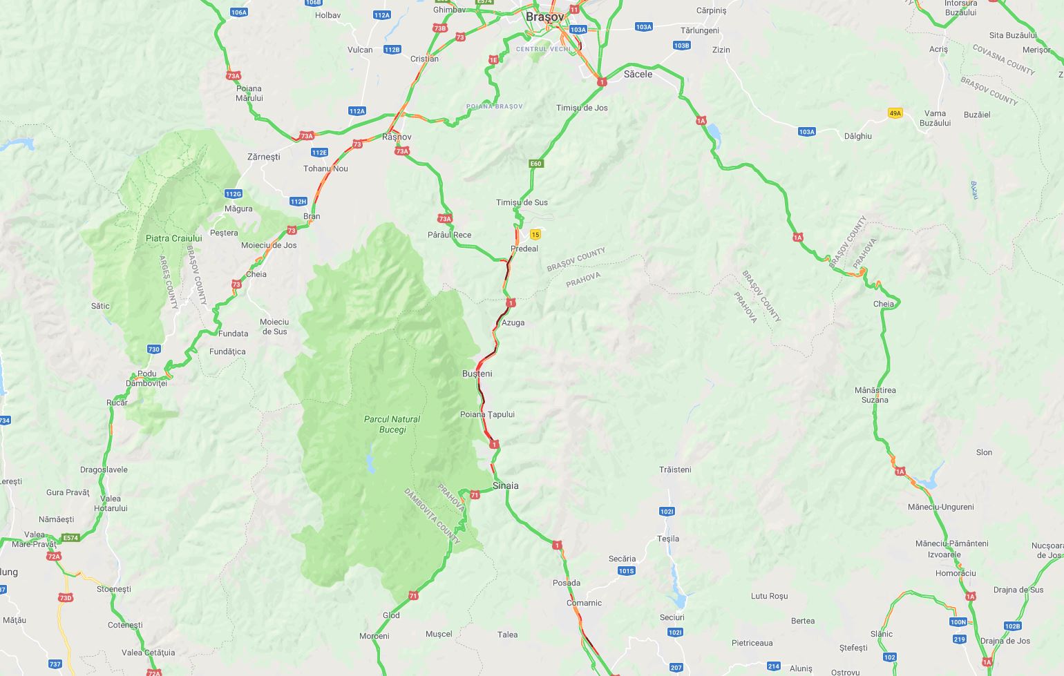 Google Maps Waze barrage routier dn1 prahova vale traffic