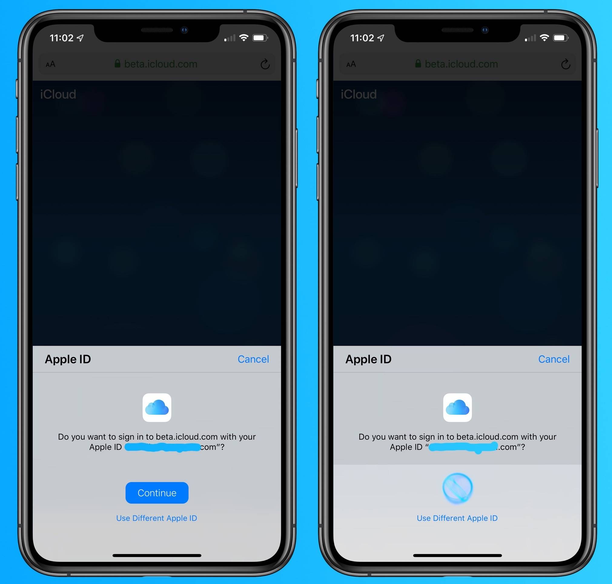 apple face id touch id icloud.com kirjautuminen