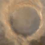 Planet Mars Spektakuläres Bild mit einem unheimlich geheimnisvollen Lomonossow-Krater