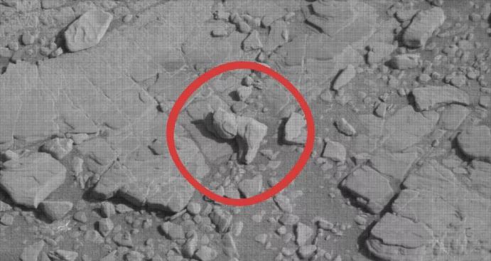 Planeten Mars. Bilden som EXPLODERADE på Internet och SCARED People robotfot