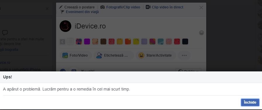 Facebook non funziona, problemi