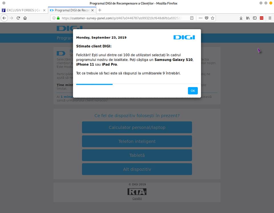 DIGI MOBIL phishing website
