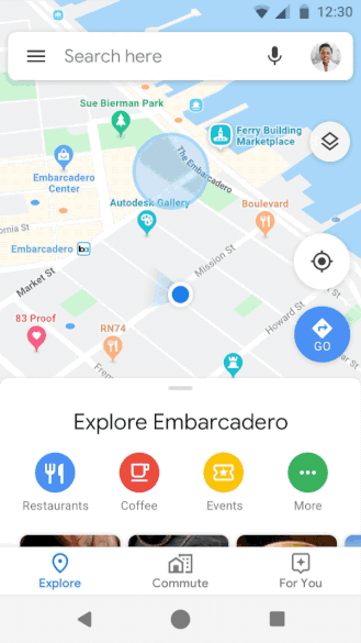 Google Maps incognito mode