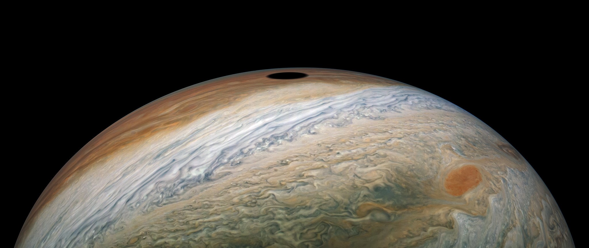 Planeet Jupiter. VERBAZEND ZELDZAME afbeelding die zelfs de NASA-zonsverduistering schokte