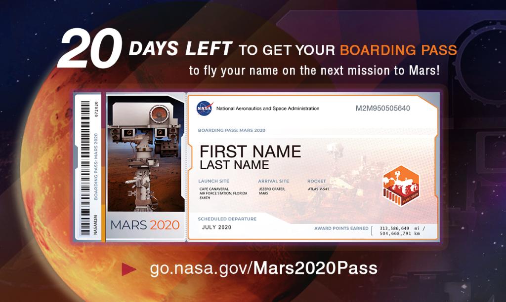 Planeta Marte. Iata CUM iti TRIMITI Numele in Spatiu cu NASA boarding pass Planeta Marte. Iata CUM iti TRIMITI Numele in Spatiu cu NASA boarding pass