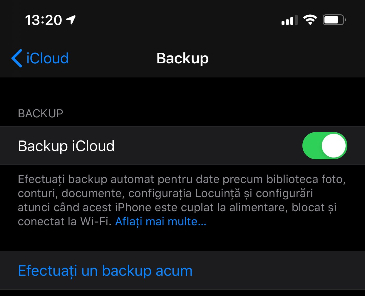 Mode sombre de sauvegarde iOS 13