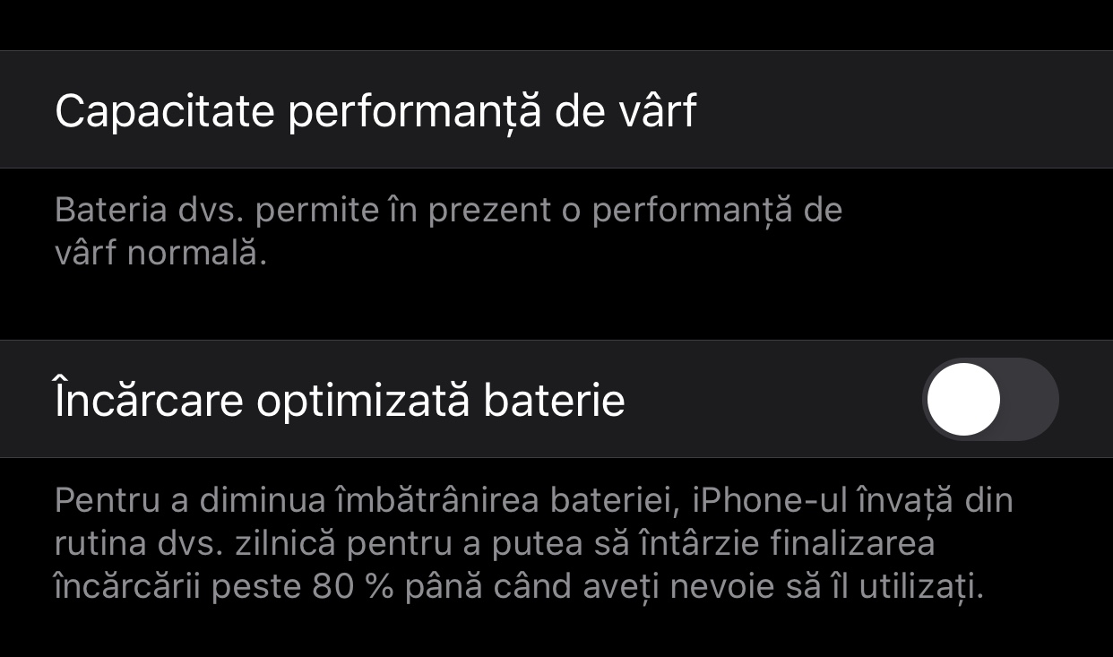 iPhone 11 protectie baterie capacitate