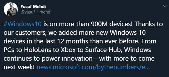 windows 10 900 milioane utilizatori