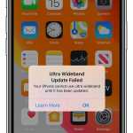 Actualizarea de bandă ultralargă a eșuat iOS 13.1.3