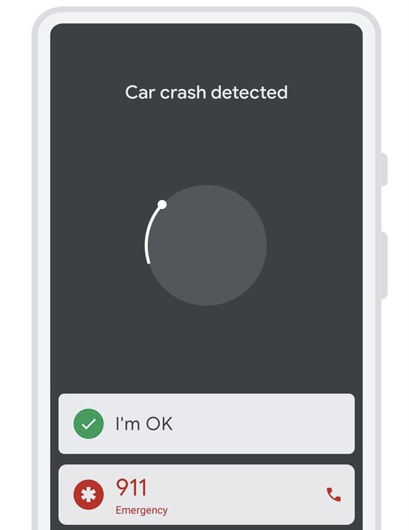 Google Pixel 4 road accident alert