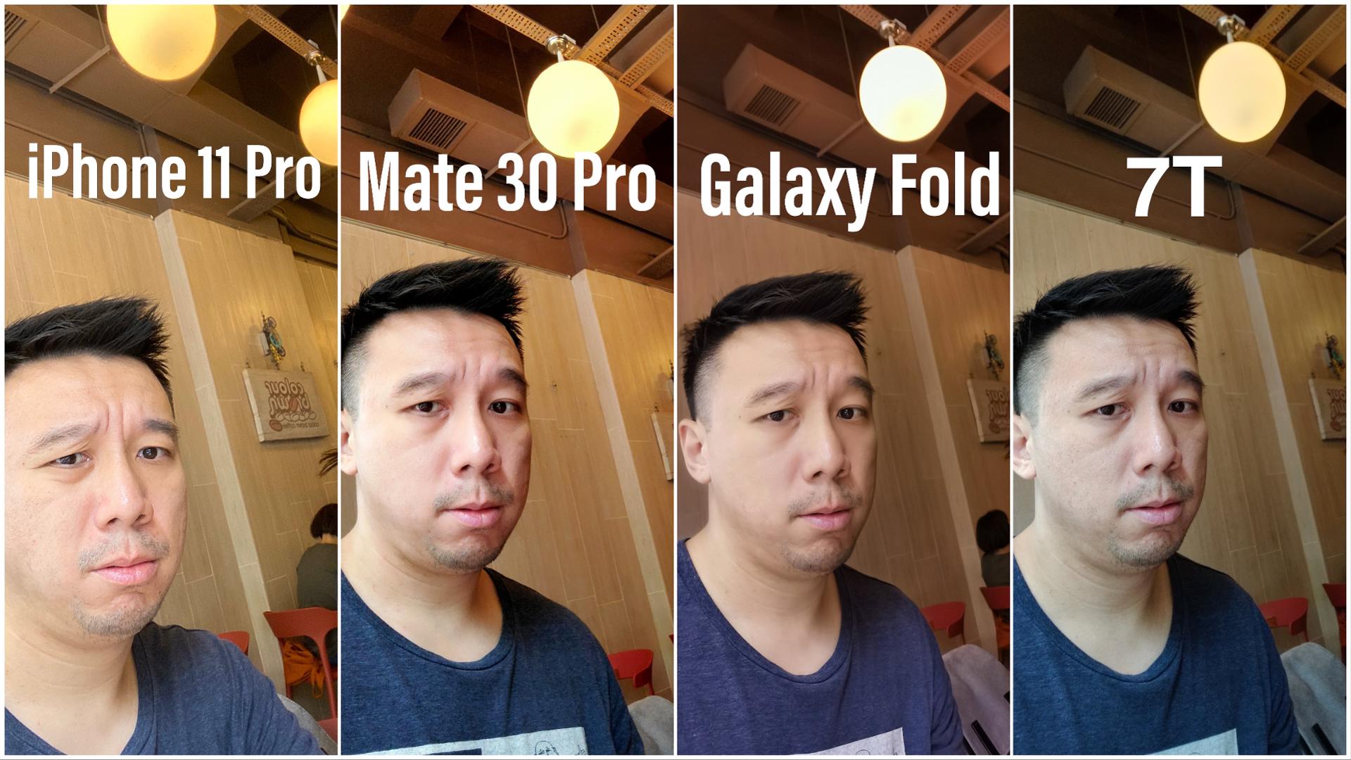 Comparación de cámara para selfies Huawei Mate 30 Pro, iPhone 11 Pro y Samsung GALAXY Fold