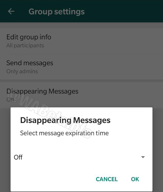 Duración de la autodestrucción de los mensajes de WhatsApp