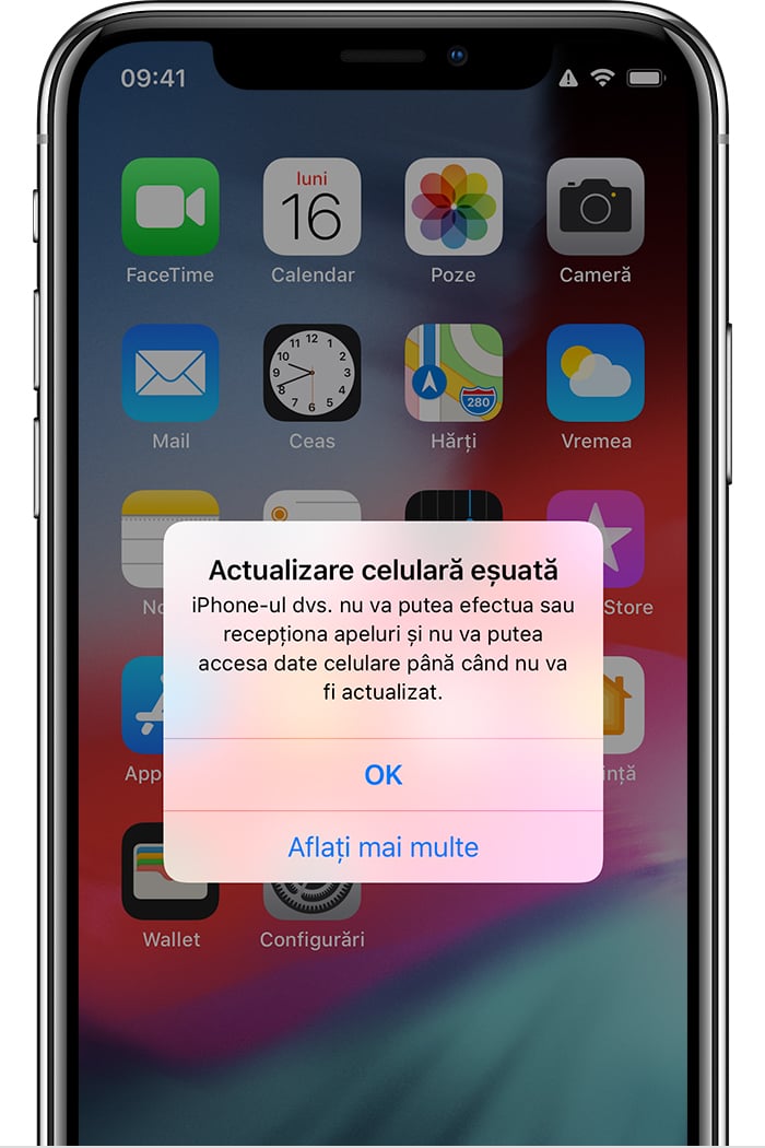 actualizare celulara esuata iOS 13.1.3