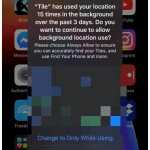 iOS 13 alerta activitate fundal mesaj