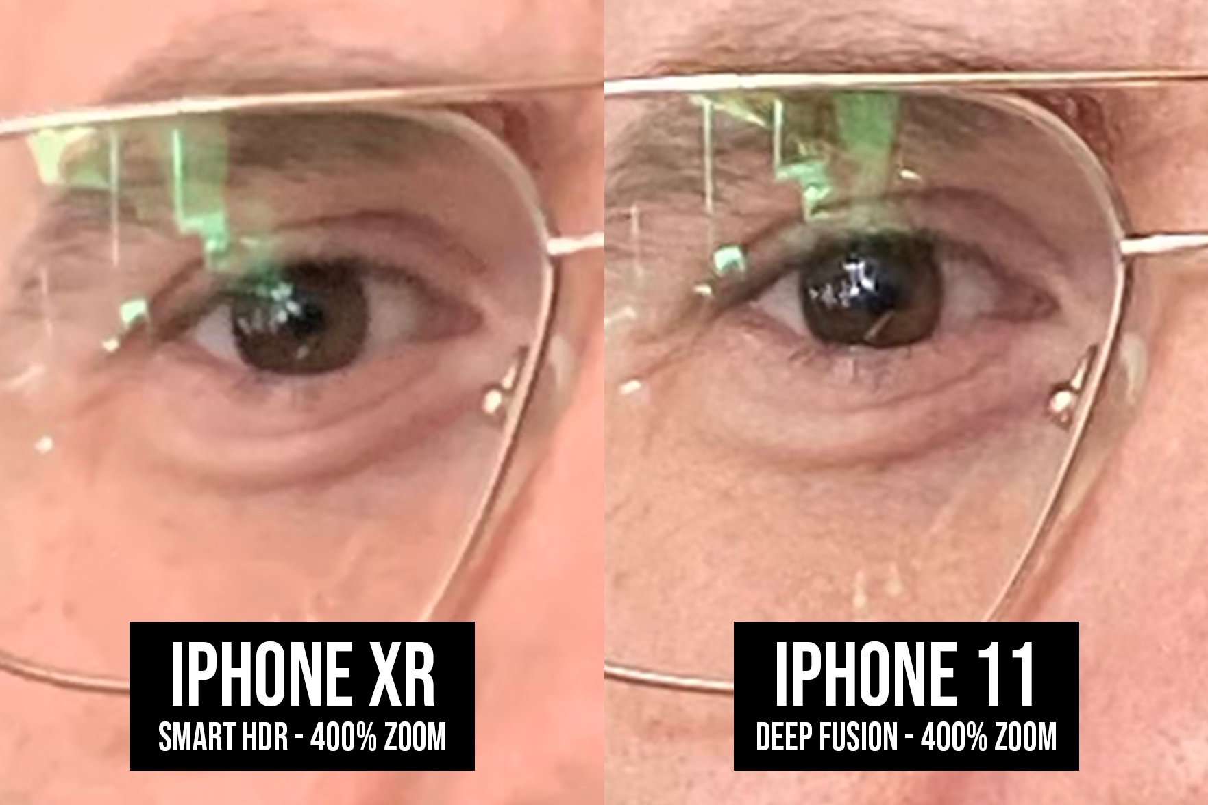 Comparación de fusión profunda de fotos del iPhone 11 iPhone xr