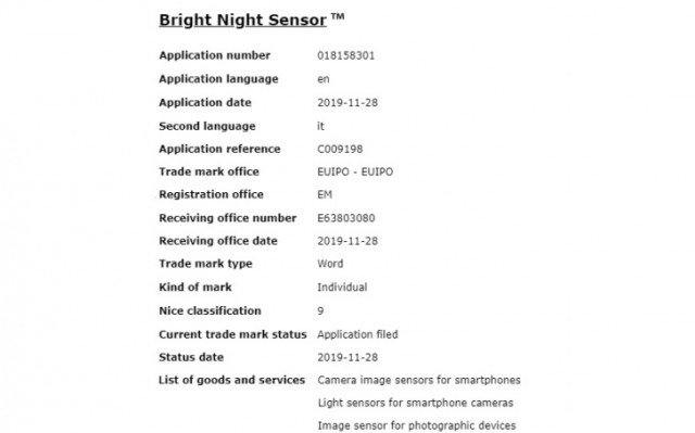 Samsung GALAXY S11 heldere nachtsensor