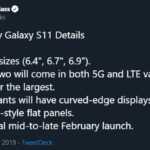 Spécifications du Samsung GALAXY S11