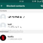 Elenco contatti WhatsApp bloccati