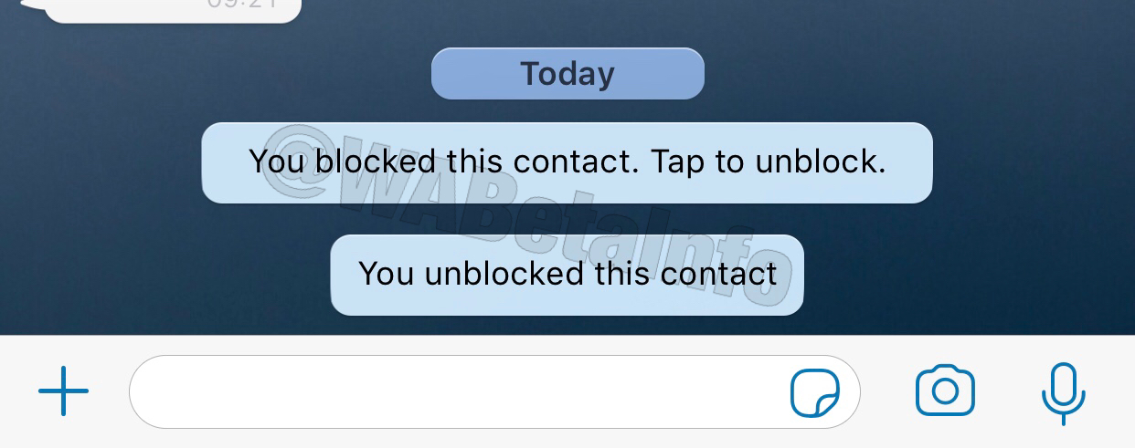 WhatsApp notificare contacte blocate iPhone