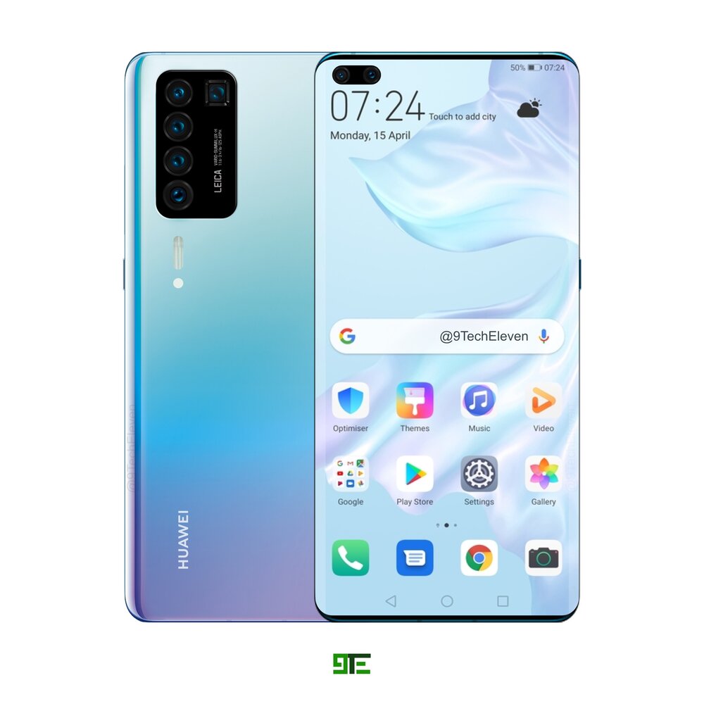 Huawei MATE 40 PRO mahdollisella rei'itetyllä näytöllä