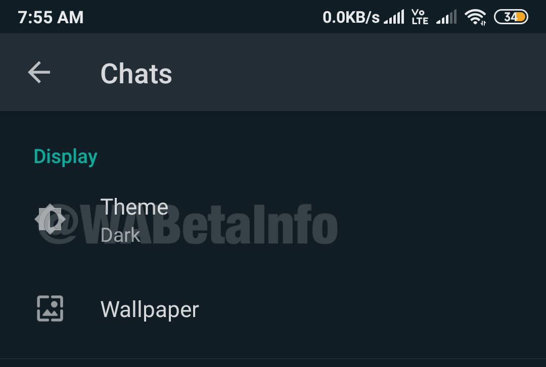 Activación del modo oscuro de WhatsApp