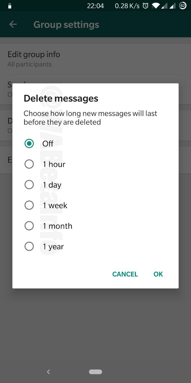 WhatsApp delete messages