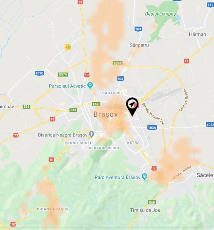 Oranje dekking 5G Brasov Poiana