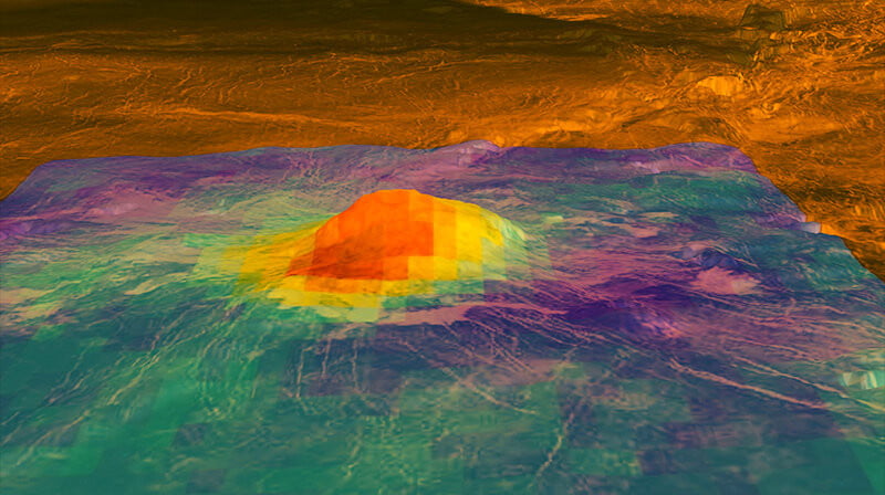 Planeet Venus vulkanische activiteit oppervlak