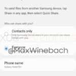Samsung Quick Share -asetukset