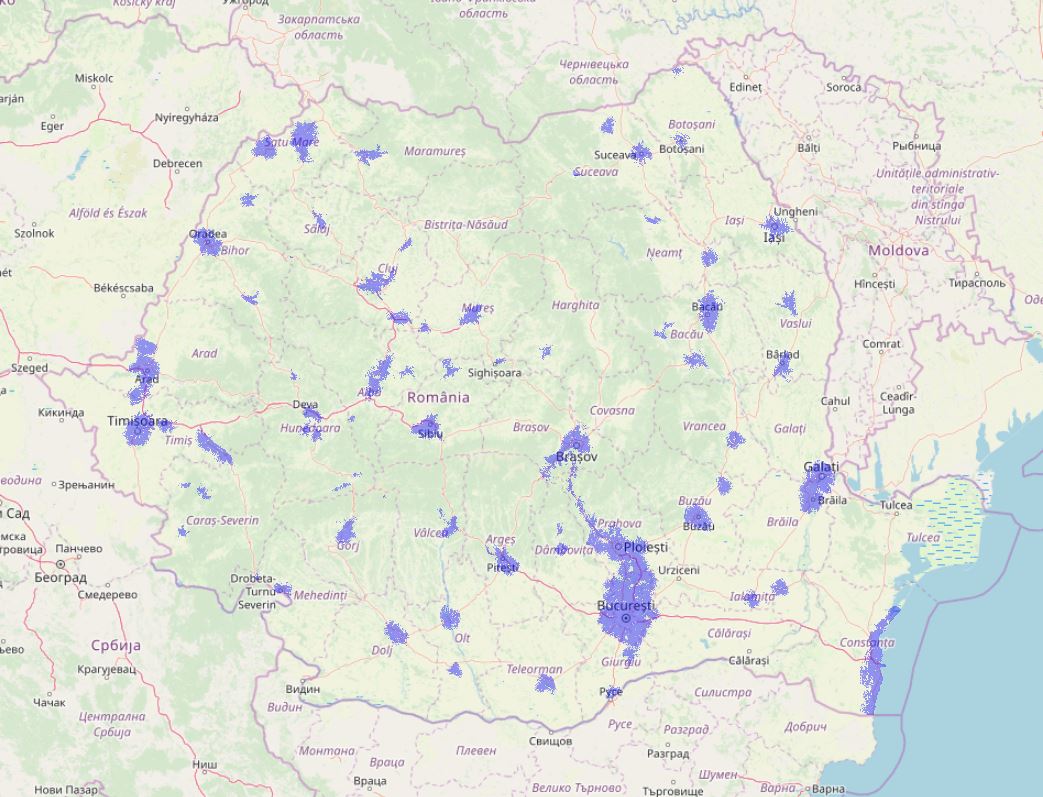 rcs & rds acoperire 4G 2600 Mhz banda 38 - TDD