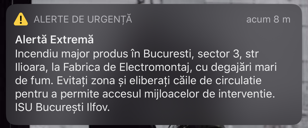 ro-alerta incendio Bucarest Ilioara