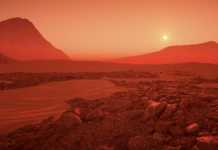 Planeet Mars stormkrater